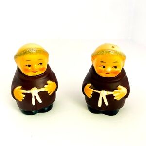 Vintage Salt and Pepper Shakers Friar Tuck Monk Hummel Goebel Kitchen Decor